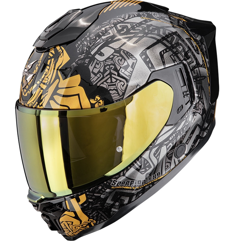Scorpion EXO-1500 Air Apus Integralhelm Motorrad schwarz-grau-gold