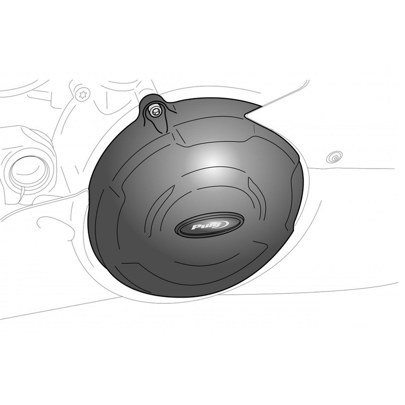 Engine covers PUIG Track for Championship schwarz included 2 oil plugs