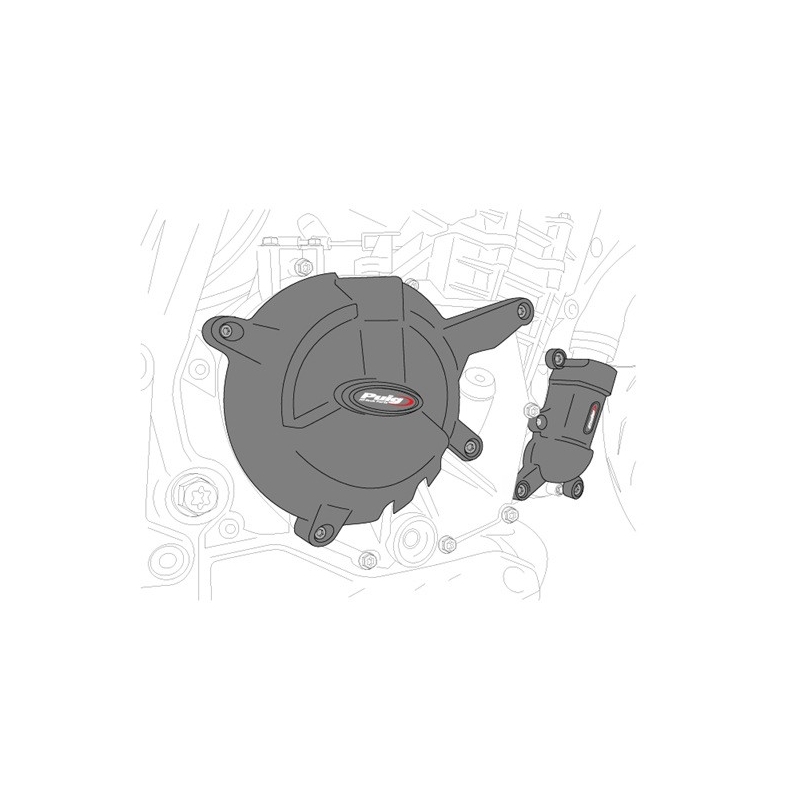 Engine protective covers PUIG schwarz included 3 covers