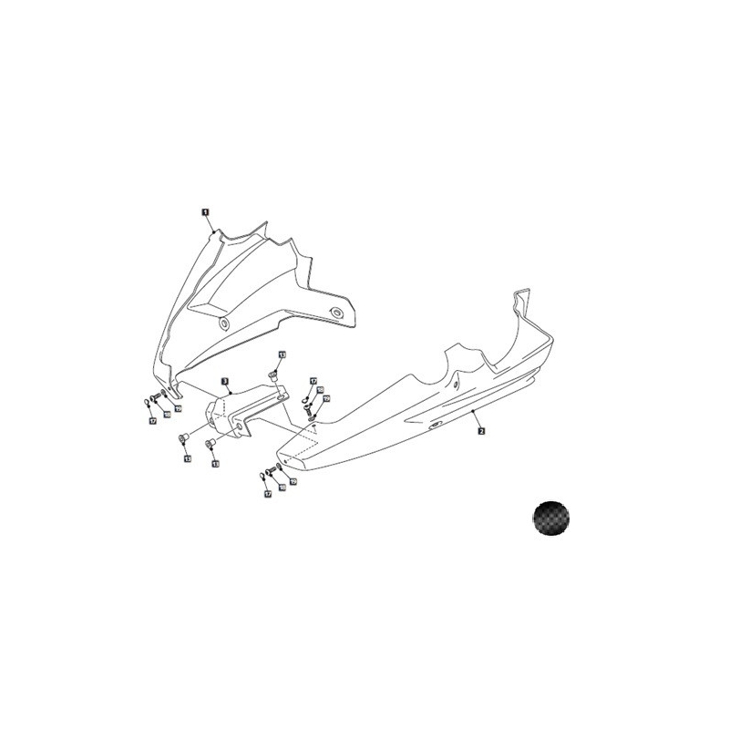 Engine spoiler PUIG carbon look Aufkleber inkl.