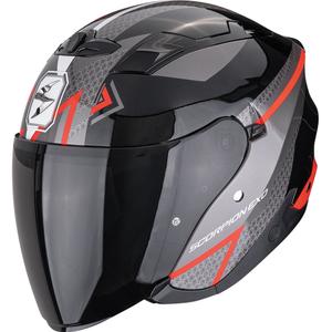 Scorpion EXO-230 Loop Motorradhelm mit offenem Gesicht, metallic schwarz-rot