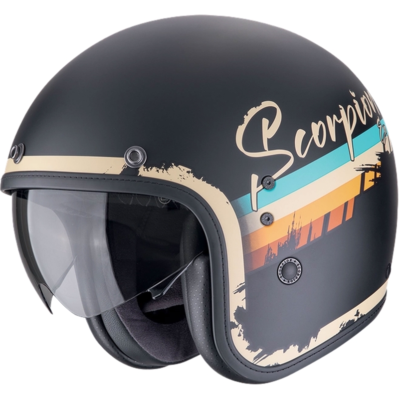 Offener Motorradhelm Scorpion Belfast Evo ADONIS mattschwarz-beige
