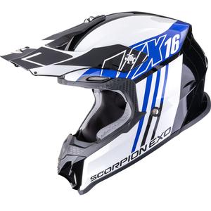 Scorpion VX-16 EVO Air Lignes Motocrosshelm schwarz-blau
