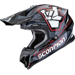 Scorpion VX-16 EVO Air ROK Motocrosshelm schwarz-grau-rot