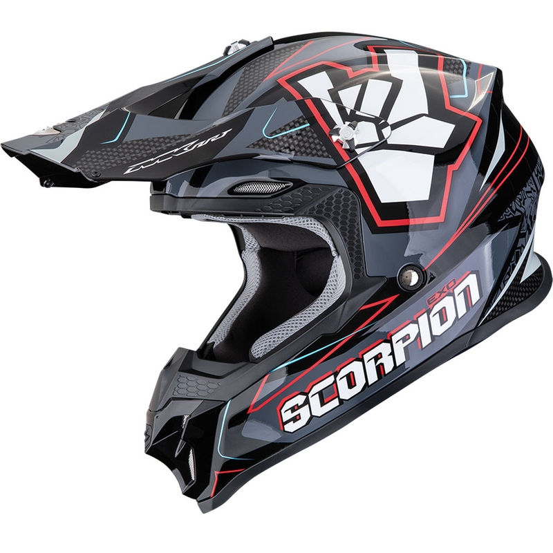 Scorpion VX-16 EVO Air ROK Motocrosshelm schwarz-grau-rot