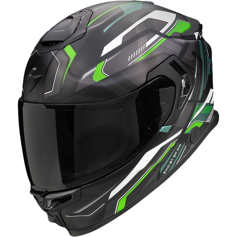 Integrierter Motorradhelm Scorpion EXO-GT SP Air Augusta schwarz-grau-grün Ausverkauf