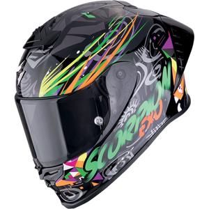 Integrierter Motorradhelm Scorpion EXO-R1 EVO II AIR SAVAGE schwarz-grün-orange