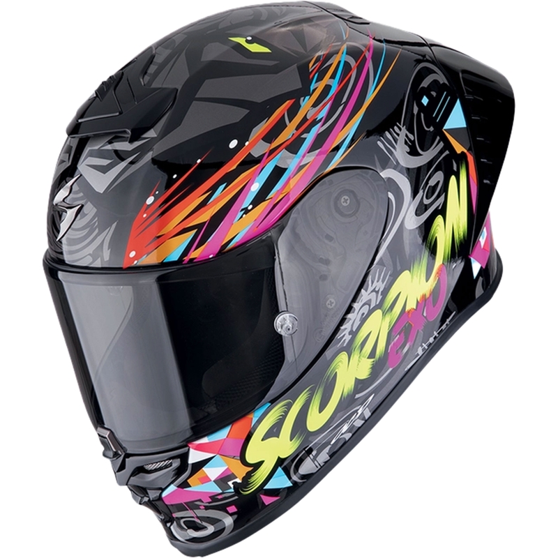 Integrierter Motorradhelm Scorpion EXO-R1 EVO II AIR SAVAGE schwarz-blau-rosa
