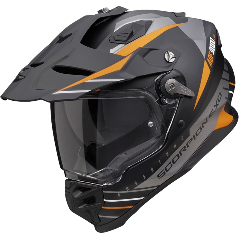 Enduro-Helm Scorpion ADF-9000 Air Feat mattschwarz-silber-orange