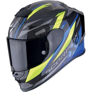 Integrierter Motorradhelm Scorpion EXO-R1 EVO CARBON AIR RUNNER schwarz-blau-fluo gelb
