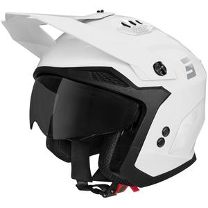 Shot Drop Solid Offener Motorradhelm Glänzend Weiß