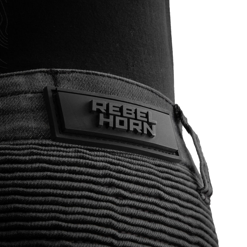 Verlängerte Motorradjeans Rebelhorn Revolt Monolayer Schwarz
