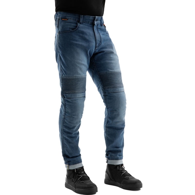 Rebelhorn Revolt Monolayer Washed Blue Extended Motorradjeans
