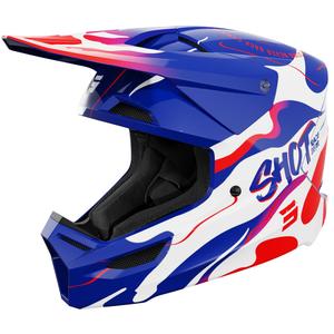 Kinder Motocrosshelm Shot Furious Beast Glänzend Blau-Rot