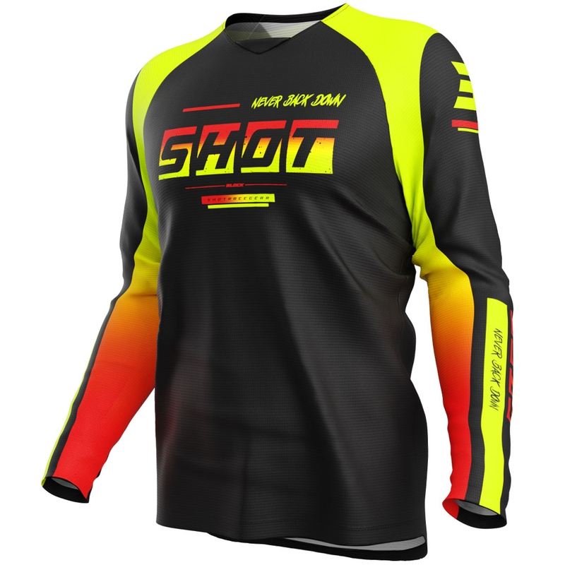 Shot Draw Block Kinder Motocross Jersey Fluo Gelb