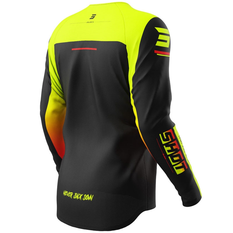 Shot Draw Block Kinder Motocross Jersey Fluo Gelb