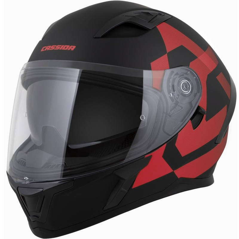Cassida Orbit Grind Motorrad Integralhelm matt schwarz-rot
