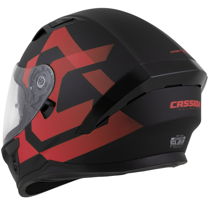 Cassida Orbit Grind Motorrad Integralhelm matt schwarz-rot