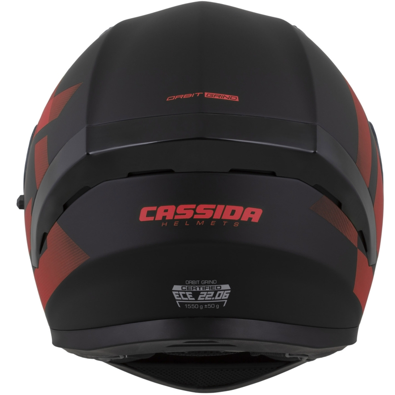 Cassida Orbit Grind Motorrad Integralhelm matt schwarz-rot