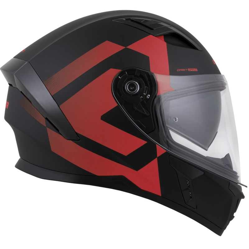 Cassida Orbit Grind Motorrad Integralhelm matt schwarz-rot