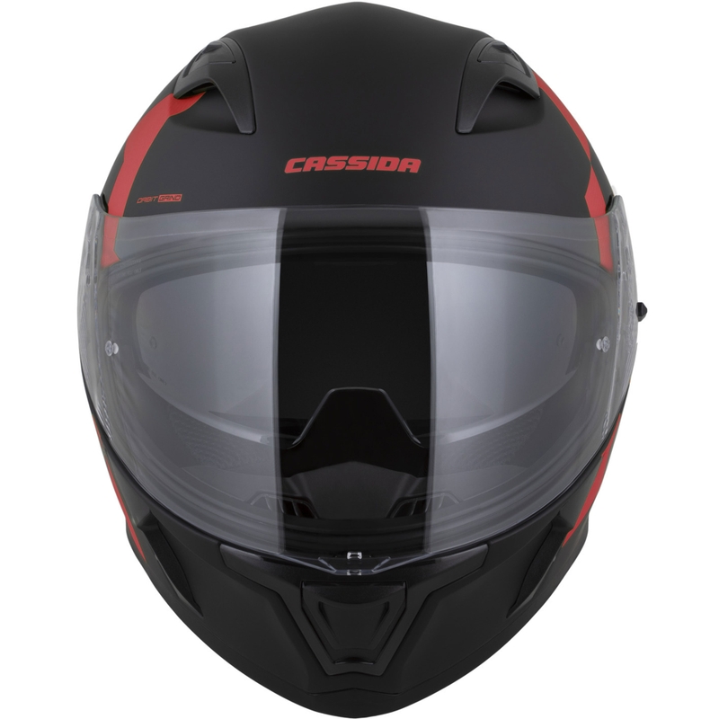 Cassida Orbit Grind Motorrad Integralhelm matt schwarz-rot