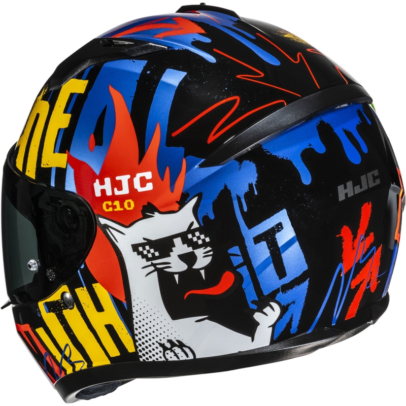 Kinder-Integralhelm HJC C10 Fop MC23 schwarz-blau-rot