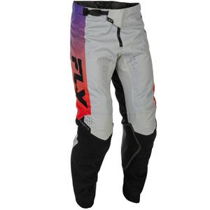 Motocrosshose FLY Racing - USA Kinetic grau-rot-lila-schwarz
