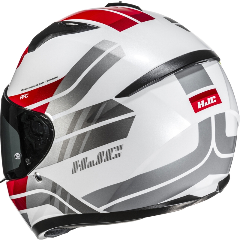 Integralhelm Motorrad HJC C10 Hiper MC1 weiß-grau-rot