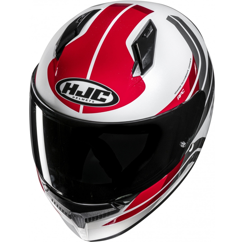 Integralhelm Motorrad HJC C10 Hiper MC1 weiß-grau-rot