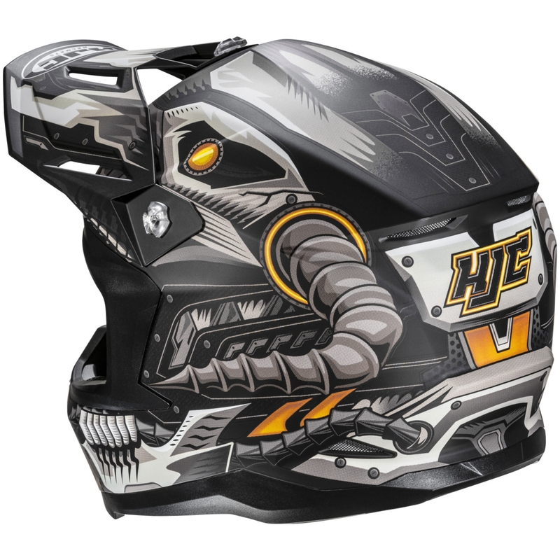 Motocrosshelm HJC C50 Mecha Beast MC5SF schwarz-grau