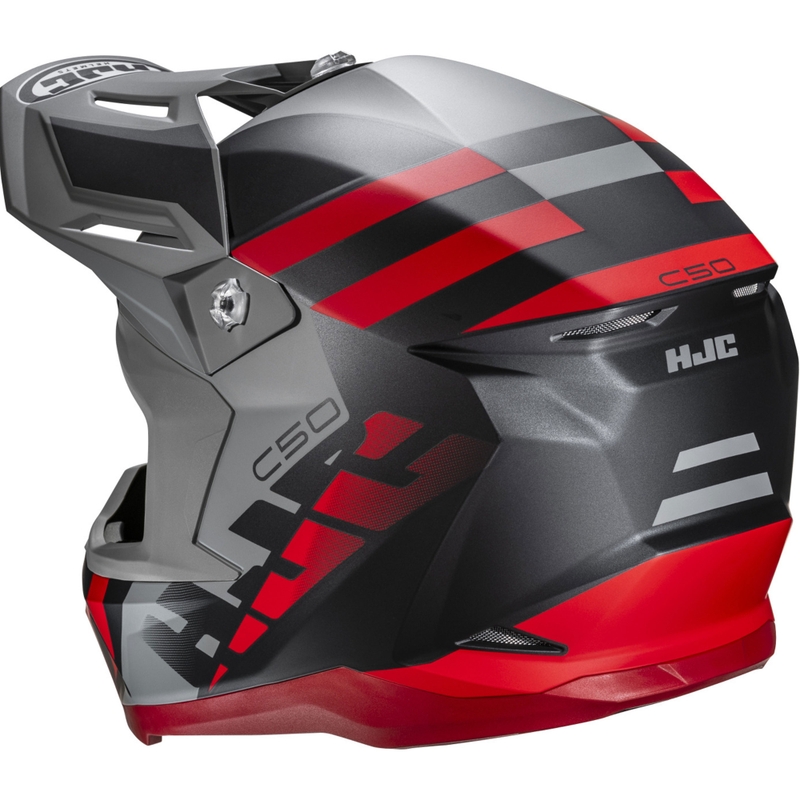 Motocrosshelm HJC C50 Mirage MC1SF schwarz-grau-rot