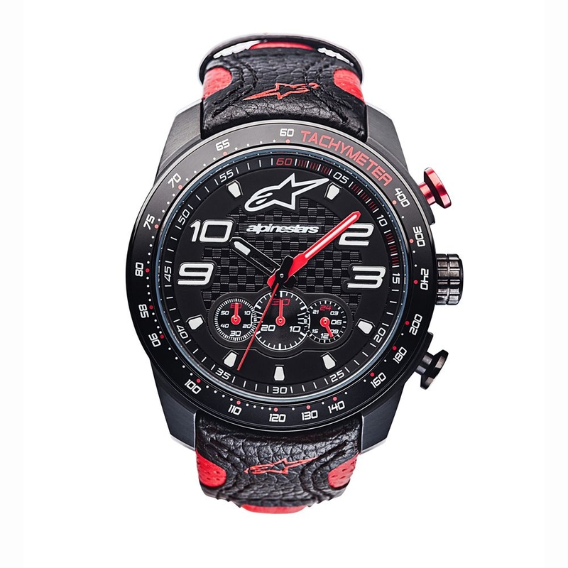 Alpinestars Tech Race Chrono schwarz und rot Uhr