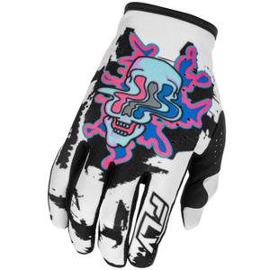 Motocrosshandschuhe FLY Racing - USA Lite Warp weiß-blau-pink