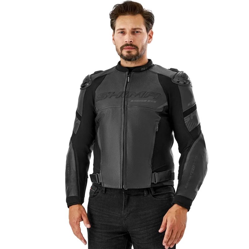 Shima Bandit 2.0 Leder-Motorradjacke schwarz-schwarz
