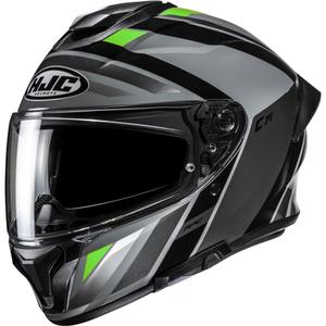 Integralhelm Motorrad HJC C71 Faber MC4 schwarz-grau-fluogrün