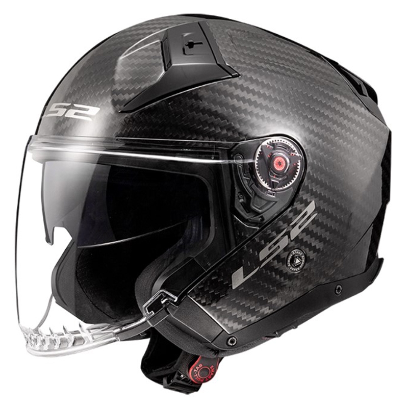 Jet-Motorradhelm LS2 OF603 Infinity II Carbon-06 schwarz glänzend