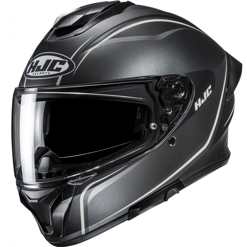 HJC C71 Quez Integralhelm Motorrad schwarz-silber