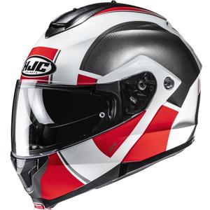 Motorrad-Klapphelm HJC C91N Jyn MC1 schwarz-weiß-rot