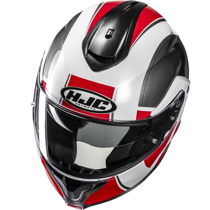 Motorrad-Klapphelm HJC C91N Jyn MC1 schwarz-weiß-rot