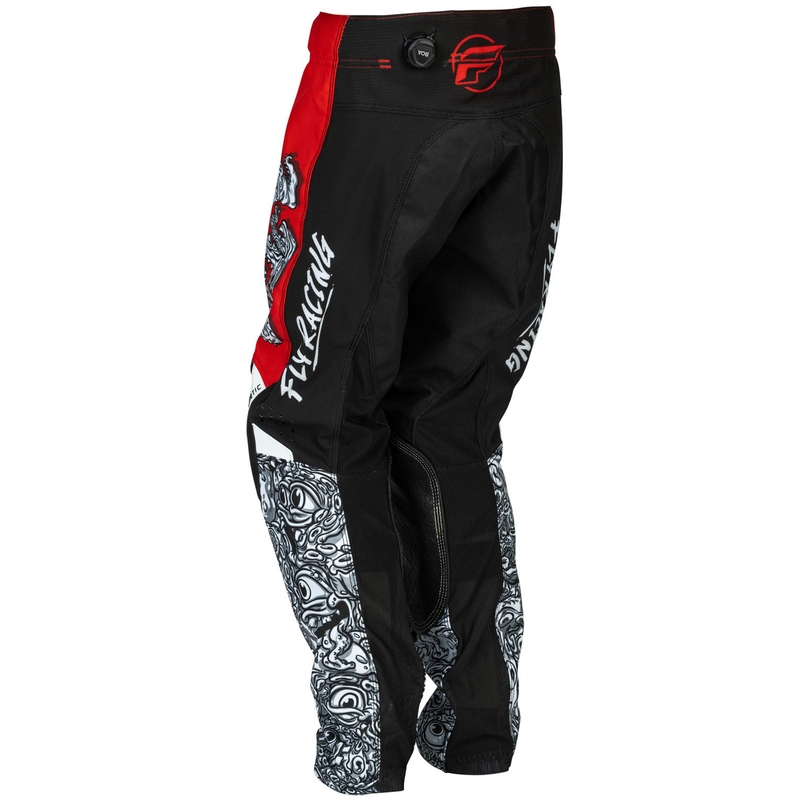 Kinder Motocrosshose FLY Racing - USA Kinetic Mutant rot-weiß-schwarz