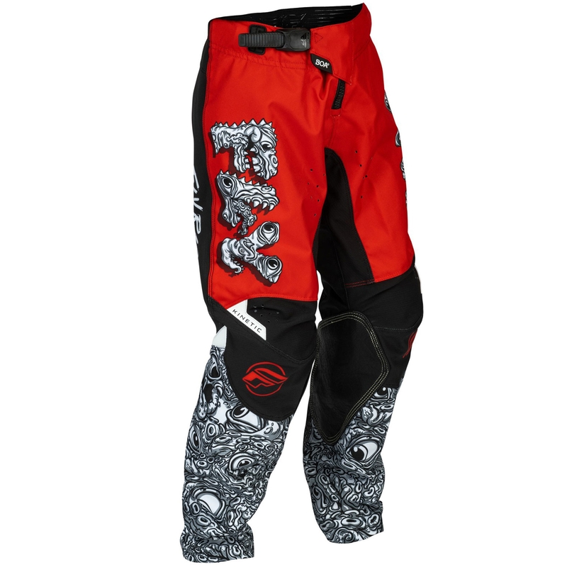 Kinder Motocrosshose FLY Racing - USA Kinetic Mutant rot-weiß-schwarz