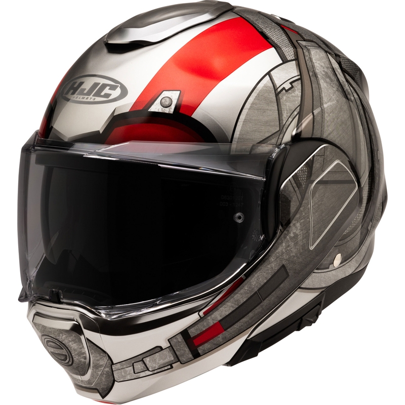 HJC F100 Ant-Man Marvel MC1 Motorrad Klapphelm grau-rot