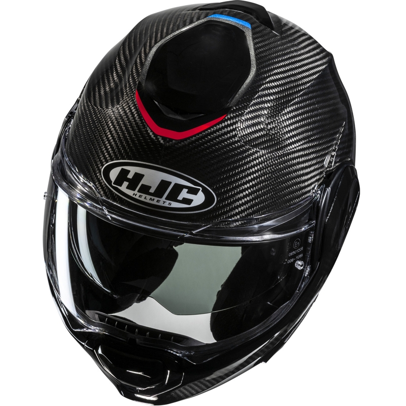 Motorrad-Klapphelm HJC F100 Carbon Stan MC21 schwarz-blau-rot