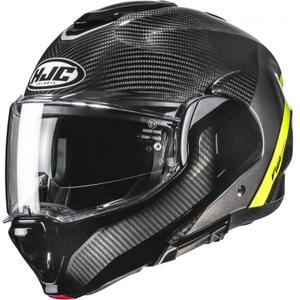 Klapphelm Motorrad HJC F100 Carbon Stan MC3H schwarz-fluo gelb