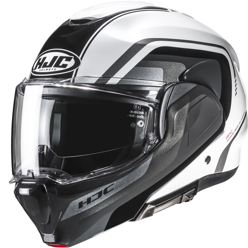 HJC F100 Reff MC1 Motorrad Klapphelm Schwarz-Weiß