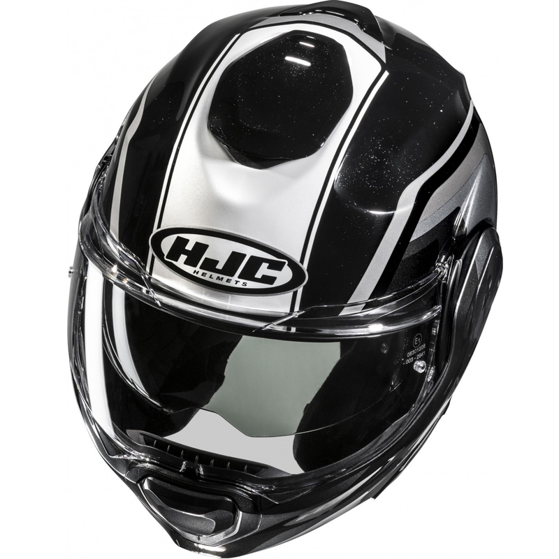 Klapphelm Motorrad HJC F100 Reff MC21 schwarz-silber-weiß