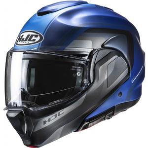 Klapp-Motorradhelm HJC F100 Reff MC2SF blau-grau