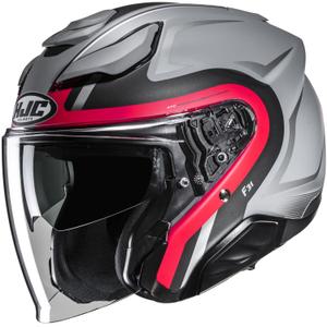 Jet-Motorradhelm HJC F31 Bask MC1SF grau-rot-schwarz