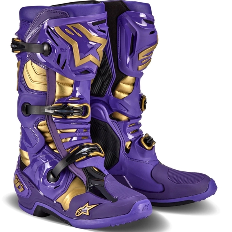 Alpinestars Tech 10 Limited Edition Champ Lila-Gold Motorradstiefel