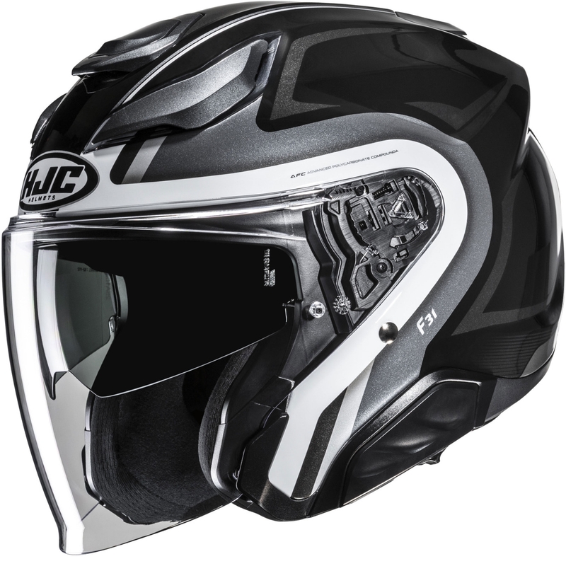 Motorrad-Jethelm HJC F31 Bask MC5 schwarz-silber-weiß